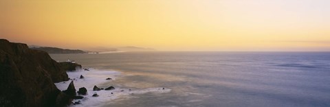Framed High angle view of rock formations in the sea, Pacific Ocean, San Francisco, California, USA Print
