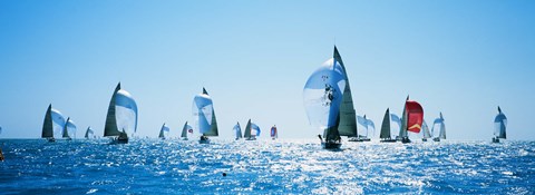 Framed Sailboat Race, Key West Florida, USA Print