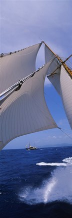 Framed Low angle view of a sailboat&#39;s mast Print