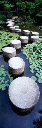 Framed Shrine Garden, Kyoto, Japan Print