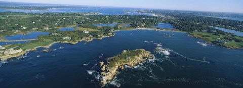 Framed Aerial view of an island, Newport, Rhode Island, USA Print