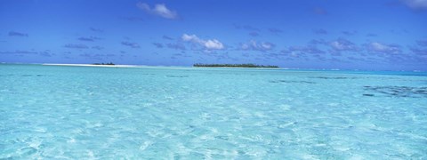 Framed Island in the ocean, Maina, Cook Islands Print