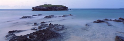 Framed Rock formations, Bermuda, Atlantic Ocean Print