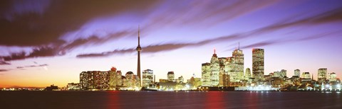 Framed Toronto skyline at dusk, Ontario Canada Print