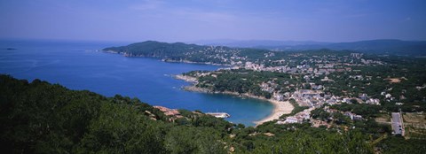 Framed High angle view of a bay, Llafranc, Costa Brava, Spain Print