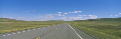 Framed Interstate Highway Passing Through A Landscape, Route 89, Montana, USA Print