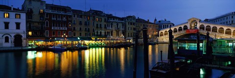 Framed Grand Canal and Rialto Bridge Venice Italy Print