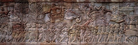 Framed Bas Relief Angkor Wat Cambodia Print