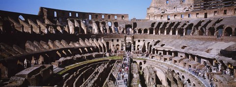 Framed High angle view of tourists in an amphitheater, Colosseum, Rome, Italy Print
