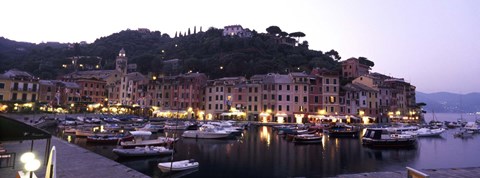 Framed Boats at a harbor, Portofino, Genoa, Liguria, Italy Print