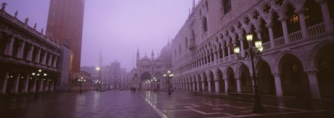 Framed Fog Over Saint Marks Square, Venice, Italy Print