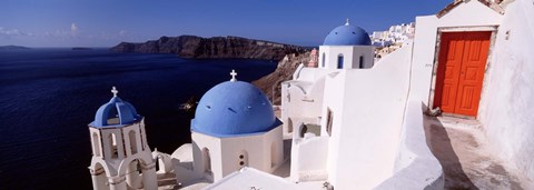 Framed Church in a city, Santorini, Cyclades Islands, Greece Print