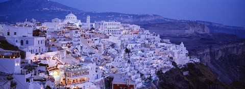 Framed High angle view of buildings, Santorini, Cyclades Islands, Greece Print