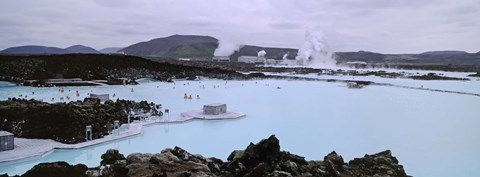 Framed People In The Hot Spring, Blue Lagoon, Reykjavik, Iceland Print