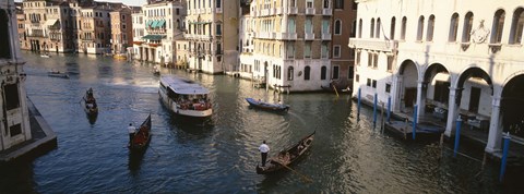 Framed Gondolas in the Canal, Venice, Italy Print