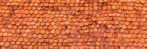 Framed Close-Up Of Old Roof Tiles, Rothenburg, Germany Print