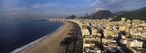 Framed High Angle View Of The Beach, Copacabana Beach, Rio De Janeiro, Brazil Print