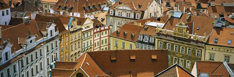 Framed High angle view of buildings, Prague, Czech Republic Print