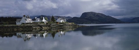 Framed Residential Structure On The Waterfront, Plockton, Highlands, Scotland, United Kingdom Print