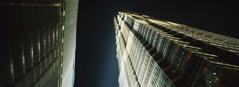 Framed Low Angle View Of A Tower, Jin Mao Tower, Pudong, Shanghai, China Print
