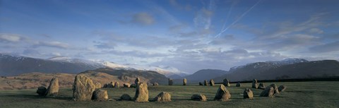 Framed Rocks on a field, Castelrigg Stone Circle, Keswick, Lake district, England Print