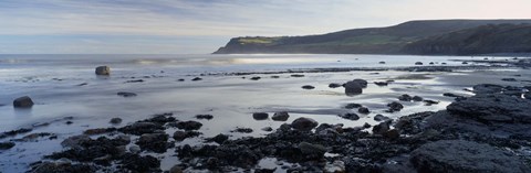 Framed Rocks On The Beach, Robin Hood's Bay, North Yorkshire, England, United Kingdom Print