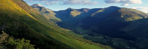 Framed High Angle View Of Grass Covering Mountains, Stob Ban, Glen Nevis, Scotland, United Kingdom Print
