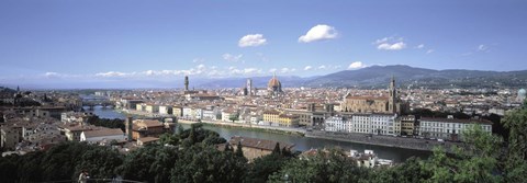Framed High angle view of a city, Florence, Tuscany, Italy Print