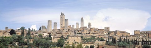 Framed Buildings in a City, San Gimignano, Tuscany, Italy Print