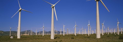 Framed Wind turbines in a field, Mojave, California, USA Print