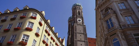 Framed Low Angle View Of A Cathedral, Frauenkirche, Munich, Germany Print