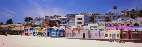Framed Houses On The Beach, Capitola, Santa Cruz, California, USA Print