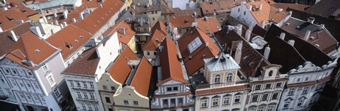 Framed High angle view of buildings in a city, Czech Republic, Prague Print