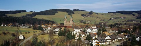Framed High angle view of a town, St. Peter, Black Forest, Germany Print