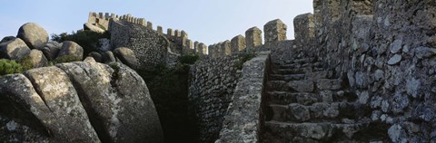 Framed Low angle view of staircase of a castle, Castelo Dos Mouros, Sintra, Portugal Print