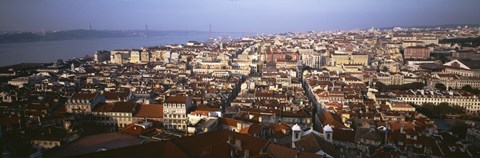 Framed Aerial view of Lisbon, Portugal Print