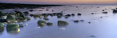 Framed Stones In Frozen Water, Flamborough, Yorkshire, England, United Kingdom Print