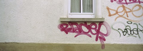 Framed Close-up of graffiti on the wall, Stuttgart, Baden-Wurttemberg, Germany Print