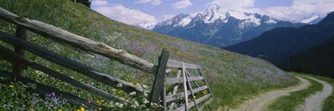 Framed Wooden fence in a field, Tirol, Austria Print