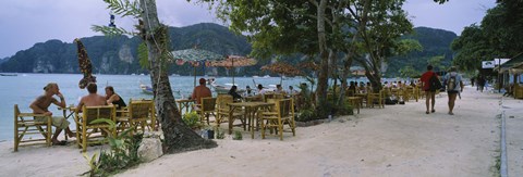 Framed Restaurant on the beach, Ko Phi Phi Don, Phi Phi Islands, Thailand Print