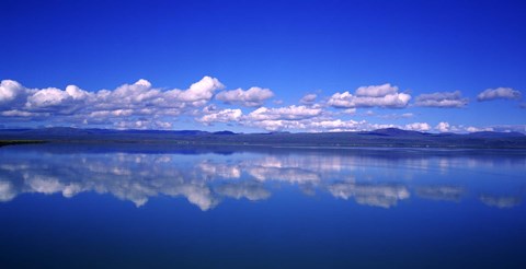 Framed Reflection of clouds in water, Olfusa, Iceland Print