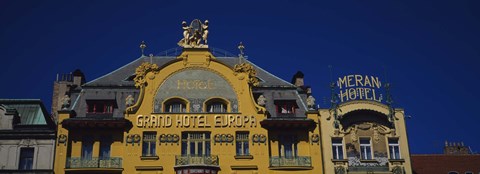 Framed High section view of a hotel, Grand Hotel Europa, Prague, Czech Republic Print