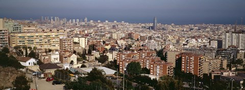 Framed High angle view of a city, Barcelona, Catalonia, Spain Print