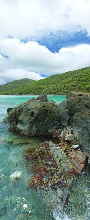 Framed Rocks in the sea, Jumbie Bay, St John, US Virgin Islands Print