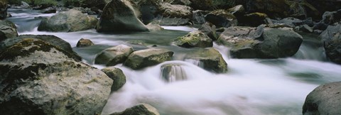 Framed River flowing through rocks, Skokomish River, Olympic National Park, Washington State, USA Print