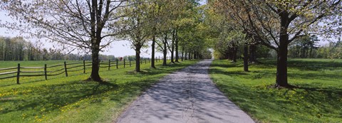 Framed Road passing through a farm, Knox Farm State Park, East Aurora, New York State, USA Print