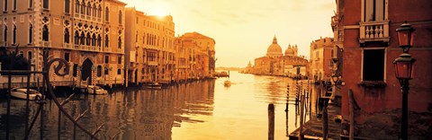 Framed Buildings along a canal, view from Ponte dell&#39;Accademia, Grand Canal, Venice, Italy Print