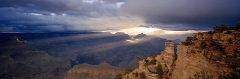 Framed Rock formations in a national park, Yaki Point, Grand Canyon National Park, Arizona Print