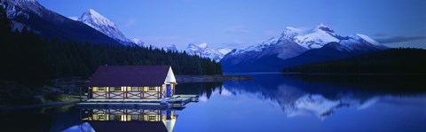 Framed Maligne Lake, Jasper National Park, Alberta, Canada Print