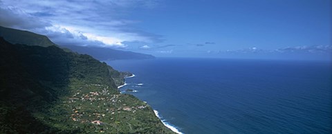 Framed High angle view of a coastline, Boaventura, Sao Vicente, Madeira, Portugal Print